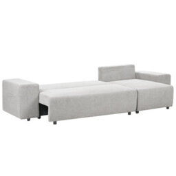 Beliani Corner Sofa Bed 3 Seater Luspa Fabric Light Grey With Storage Left Hand - thumbnail 8