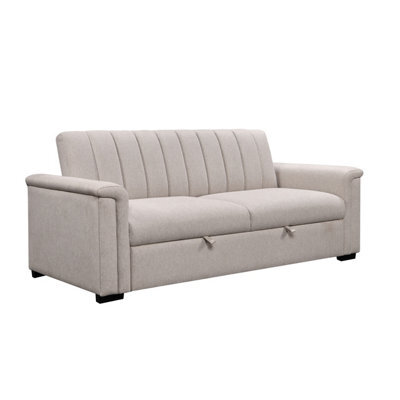 Dorel Home Charlotte 3 Seater Sofa Bed With Fabric Cover In Natural - image 1