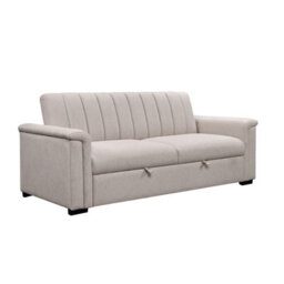 Dorel Home Charlotte 3 Seater Sofa Bed With Fabric Cover In Natural - thumbnail 1