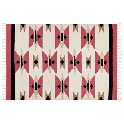 Beliani Rug Garni Multicolour 160 X 230 Cm Cotton Kilim - image 1