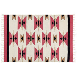Beliani Rug Garni Multicolour 160 X 230 Cm Cotton Kilim
