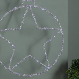 Samuel Alexander 49Cm Battery Powered Light Up Christmas Silver Star Ball With Twinkling White Leds - thumbnail 5