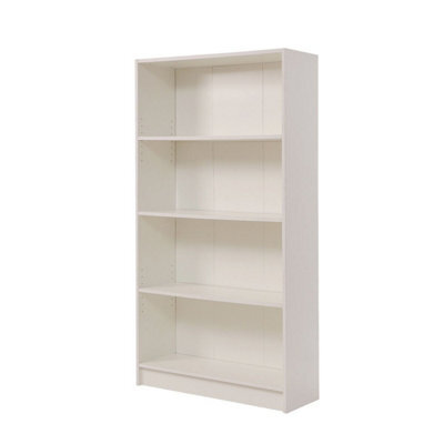 Timber Art Design 4 Tier Bookcase Tall Display Shelving Storage Unit Wood Furniture White - image 1