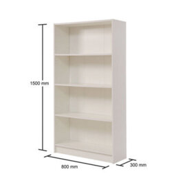 Timber Art Design 4 Tier Bookcase Tall Display Shelving Storage Unit Wood Furniture White - thumbnail 4