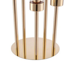 Living And Home Small Size Gold Electroplated 5-Arm Metal Candelabra Clear Pc Lampshade Wedding Table Decor - thumbnail 8