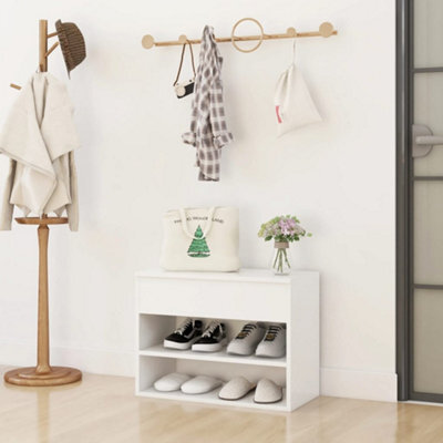 Berkfield Shoe Bench White 60X30X45 Cm Engineered Wood - image 1