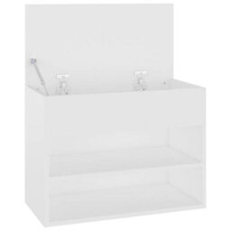 Berkfield Shoe Bench White 60X30X45 Cm Engineered Wood - thumbnail 7