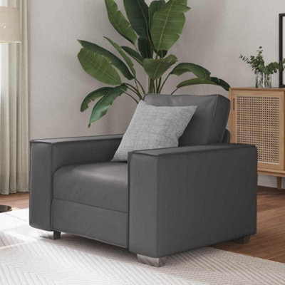 Vidaxl Sofa Chair With Cushion Grey 99 X 78 X 84 Cm Artificial Leather - image 1