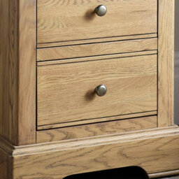 French Style Bordeaux Solid Oak 2 Drawer Bedside Table - thumbnail 2