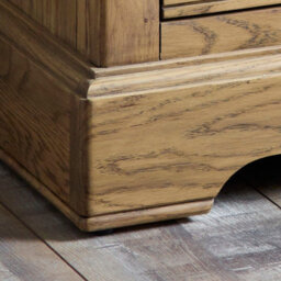 French Style Bordeaux Solid Oak 2 Drawer Bedside Table - thumbnail 3