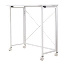 Living And Home Cream White Folding Office Desk With Casters, 100Cm (W) X 50Cm (D) X 75Cm (H) - thumbnail 6