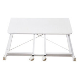 Living And Home Cream White Folding Office Desk With Casters, 100Cm (W) X 50Cm (D) X 75Cm (H) - thumbnail 5