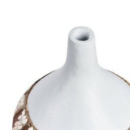 Beliani Handmade White Terracotta Vase 33Cm Rustic Boho Coastal Accent - thumbnail 5
