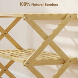 Wyld Haus Palu Natural Bamboo 3-Tier Folding Shoe Rack 60 X 29 X 45.5Cm - Holds Up To 9 Pairs - thumbnail 5