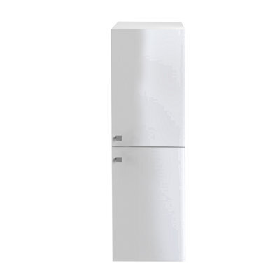 Rinse Bathrooms 1200mm Wall Mounted Tall Bathroom Cabinet 2 Doors Soft Close Bathroom Furniture Storage Cupboard Gloss White - image 1