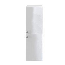 Rinse Bathrooms 1200mm Wall Mounted Tall Bathroom Cabinet 2 Doors Soft Close Bathroom Furniture Storage Cupboard Gloss White
