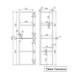 Rinse Bathrooms 1200mm Wall Mounted Tall Bathroom Cabinet 2 Doors Soft Close Bathroom Furniture Storage Cupboard Gloss White - thumbnail 3