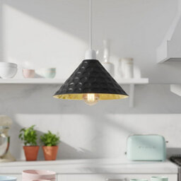 2Pack 24Cm Black And Gold Metal Ceiling Lamp Shade For Bedroom Hallway Office Cafe Light - thumbnail 8