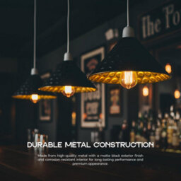 2Pack 24Cm Black And Gold Metal Ceiling Lamp Shade For Bedroom Hallway Office Cafe Light - thumbnail 9