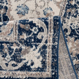 The Rugs Montana Navy Cream Oriental Area Rug And Runner Soft Durable Pet Friendly Easy To Clean Living Room Bedroom 3922N - thumbnail 5