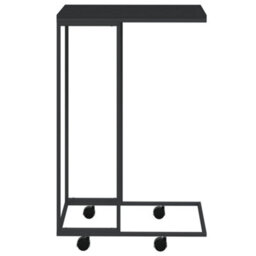 Berkfield Stylish Side Table With Wheels Black 40X30X63.5 Cm Engineered Wood - thumbnail 3