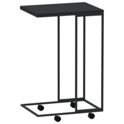 Berkfield Stylish Side Table With Wheels Black 40X30X63.5 Cm Engineered Wood - thumbnail 5