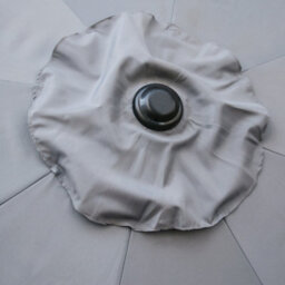 Sundaze 3M Grey Round Garden Parasol Umbrella Patio Sun Shade Canopy Crank Tilt With Base - thumbnail 3
