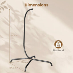 Costway C Frame Hammock Chair Stand Heavy Duty Metal Hammock Stand - thumbnail 2