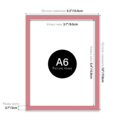 A6 Pink Picture Frame Fits A6 (10.5 X 14.8Cm - 4.1 X 5.8In) Poster, Photo, Artwork, Or Print. - thumbnail 2