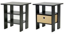 Walplus Furinno Andrey End Table Nightstand With Bin Drawer Set Of 2, Espresso/brown, 2-11157Ex - thumbnail 3