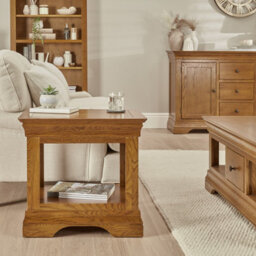 The Furniture Market French Louis Oak Side Lamp Table Elegant Solid Oak Side Table With French-Inspired Design Living Room Bedroom Compact Versatile - thumbnail 3