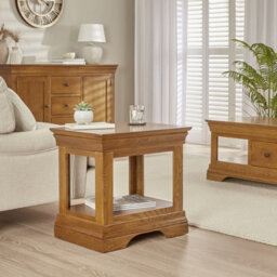 The Furniture Market French Louis Oak Side Lamp Table Elegant Solid Oak Side Table With French-Inspired Design Living Room Bedroom Compact Versatile - thumbnail 2