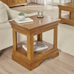 The Furniture Market French Louis Oak Side Lamp Table Elegant Solid Oak Side Table With French-Inspired Design Living Room Bedroom Compact Versatile - thumbnail 4