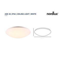 Nordlux Ask Metal Ceiling Light Bathroom Safe White,mains Led - thumbnail 3