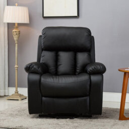 More4Homes Chester Single Motor Electric Rise Recliner Bonded Leather Armchair Electric Lift Riser Chair (Black) - thumbnail 7