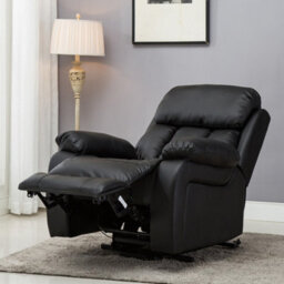 More4Homes Chester Single Motor Electric Rise Recliner Bonded Leather Armchair Electric Lift Riser Chair (Black) - thumbnail 8