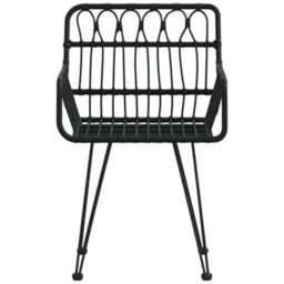 Vidaxl Garden Chairs 2 Pcs With Armrest Black 56X64X80 Cm Pe Rattan - thumbnail 4