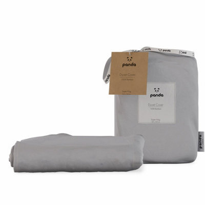 Panda London 100% Bamboo Bedding Duvet Cover Quiet Grey - image 1