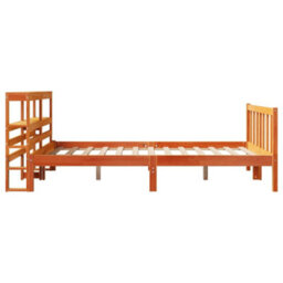 Berkfield Bed Frame With Headboard Without Mattress Wax Brown 140X200 Cm - thumbnail 5