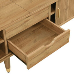 Abrihome Tv Cabinet With Sliding Doors, Low Tv Stand & Holder, Unique Design For Modern Living Rooms - thumbnail 8