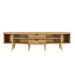 Abrihome Tv Cabinet With Sliding Doors, Low Tv Stand & Holder, Unique Design For Modern Living Rooms - thumbnail 9