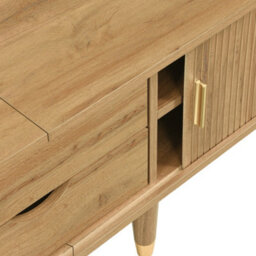 Abrihome Tv Cabinet With Sliding Doors, Low Tv Stand & Holder, Unique Design For Modern Living Rooms - thumbnail 4