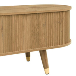 Abrihome Tv Cabinet With Sliding Doors, Low Tv Stand & Holder, Unique Design For Modern Living Rooms - thumbnail 5