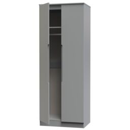 Messina Ready Assembled Modern Matt Grey Tall Double Wardrobe (H)1970mm (W)770mm (D)530mm - thumbnail 2