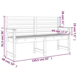 Walplus Garden Bench 159.5X48X91.5 Cm Solid Wood Pine - thumbnail 7