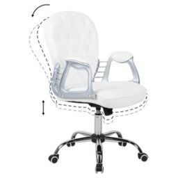 Beliani Office Chair Princess Faux Leather White - thumbnail 7