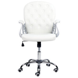 Beliani Office Chair Princess Faux Leather White - thumbnail 5