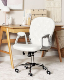 Beliani Office Chair Princess Faux Leather White - thumbnail 2