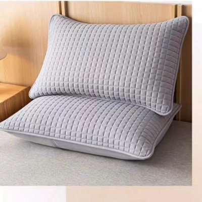 Pillow Protectors Pack Of 2 Zipped Quilted Soft Antiallergy Pillow Covers74X48Cm - image 1