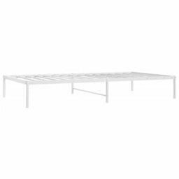 Berkfield Metal Bed Frame White 107X203 Cm - thumbnail 4
